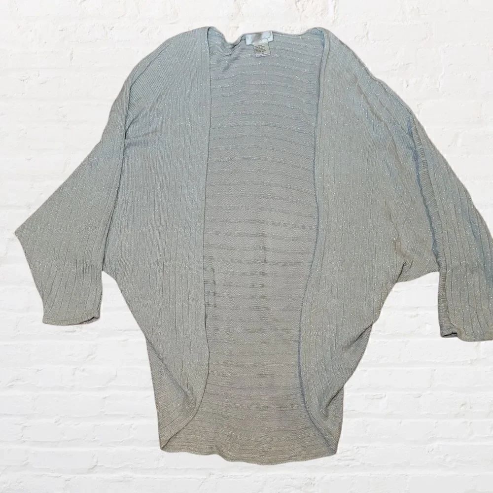 Spiegel Silver Dolman Sleeved Open Cardigan, Women's Size XL